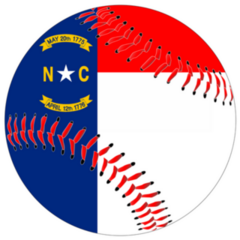 A Baseball With The North Carolina State Flag Sticker