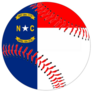 A Baseball With The North Carolina State Flag Sticker