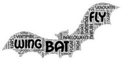 A Bat Halloween Word Cloud Sticker