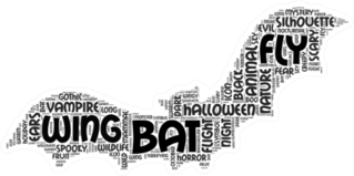 A Bat Halloween Word Cloud Sticker