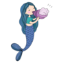 A Beautiful Little Mermaid With A Shell Sticker