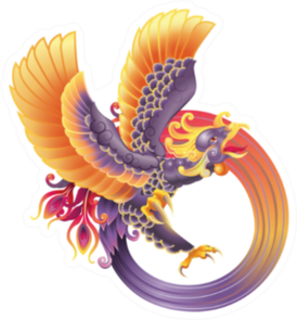 A Beautiful Phoenix Illustration Sticker