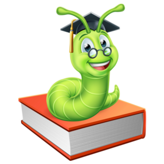A Bookworm Caterpillar Graduation Sticker