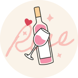 A Bottle Of Rose Wine Lettering Illustration Sticker