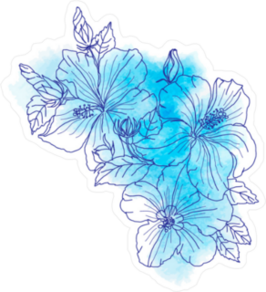 A Bouquet Of Tropical Hibiscus Flowers Sticker
