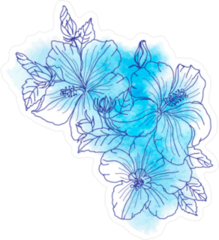 A Bouquet Of Tropical Hibiscus Flowers Sticker