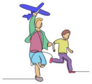 A Boy With An Airplane Drawn From Hand Sticker