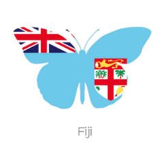 A Butterfly With The Flag Of Fiji Sticker