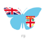 A Butterfly With The Flag Of Fiji Sticker