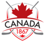 A Canadian Crest With Crossed Hockey Sticks Sticker