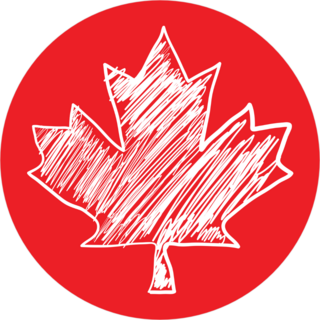 A Canadian Maple Leaf Scribble Doodle Sticker