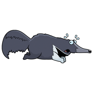 A Cartoon Anteater Running Sticker