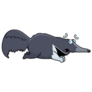 A Cartoon Anteater Running Sticker