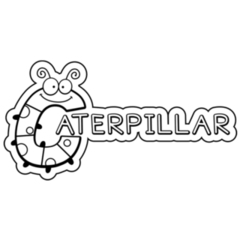 A Cartoon Caterpillar Lettering Sticker