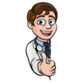 A Cartoon Doctor Giving A Thumbs Up Sticker