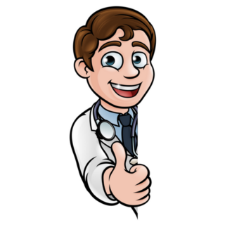 A Cartoon Doctor Giving A Thumbs Up Sticker