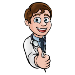 A Cartoon Doctor Giving A Thumbs Up Sticker