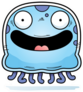 A Cartoon Illustration Of A Jellyfish Smiling Sticker
