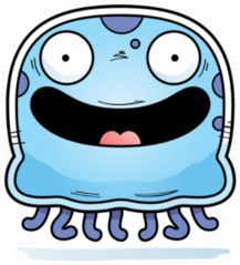 A Cartoon Illustration Of A Jellyfish Smiling Sticker
