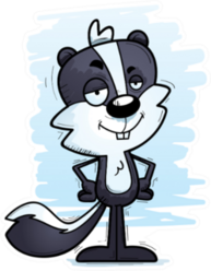 A Cartoon Illustration Of A Male Skunk Looking Confident Sticker
