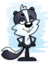 A Cartoon Illustration Of A Male Skunk Looking Confident Sticker