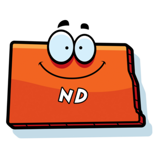 A Cartoon Illustration Of North Dakota Smiling Sticker