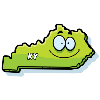 A Cartoon Illustration Of The State Of Kentucky Sticker