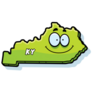 A Cartoon Illustration Of The State Of Kentucky Sticker