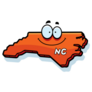 A Cartoon Illustration Of The State Of North Carolina Sticker