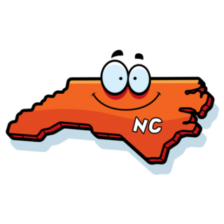 A Cartoon Illustration Of The State Of North Carolina Sticker