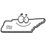 A Cartoon Illustration Of The State Of Tennessee Smiling Sticker