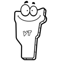 A Cartoon Illustration Of The State Of Vermont Sticker