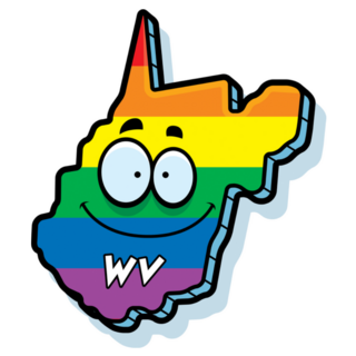 A Cartoon Illustration Of The State Of West Virginia Smiling Sticker