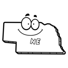 A Cartoon Illustration State Of Nebraska Smiling Sticker