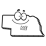 A Cartoon Illustration State Of Nebraska Smiling Sticker