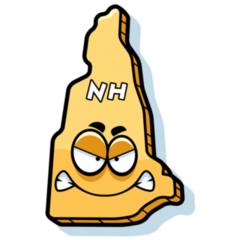 A Cartoon Of  New Hampshire Looking Angry Sticker