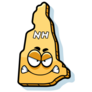 A Cartoon Of  New Hampshire Looking Angry Sticker