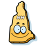 A Cartoon Of New Hampshire Smiling Sticker