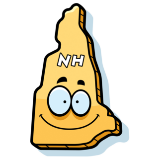 A Cartoon Of New Hampshire Smiling Sticker