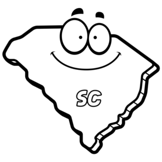 A Cartoon Of South Carolina Smiling Sticker
