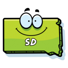 A Cartoon Of South Dakota Smiling Sticker