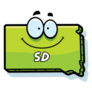 A Cartoon Of South Dakota Smiling Sticker