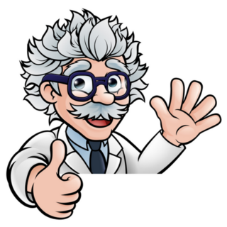 A Cartoon Scientist Professor Thumbs Up Sticker