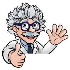 A Cartoon Scientist Professor Thumbs Up Sticker