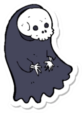 A Cartoon Spooky Ghoul Sticker