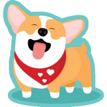 A Cheerful Corgi With His Tongue Sticker