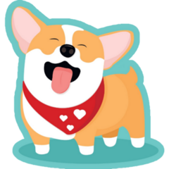 A Cheerful Corgi With His Tongue Sticker