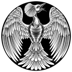 A Circular Phoenix Fire Bird Sticker