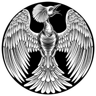 A Circular Phoenix Fire Bird Sticker
