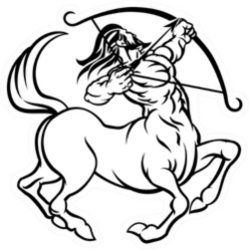 A Circular Sagittarius Archer Centaur Sticker